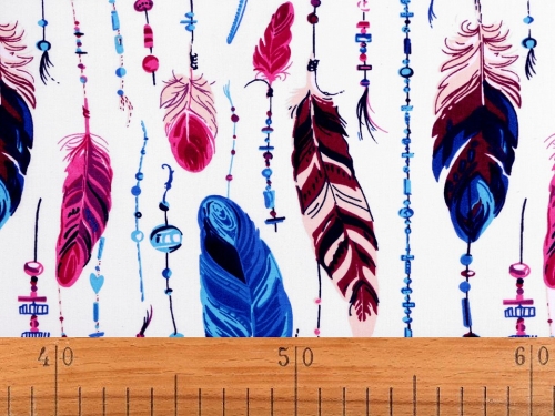 Baumwolle Federn blau